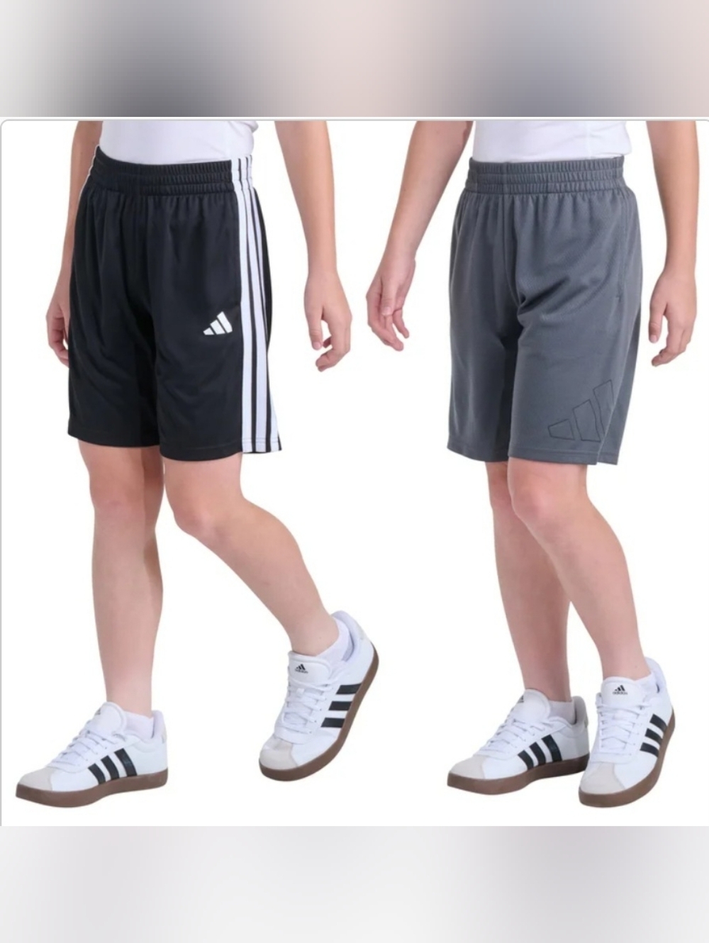 ADIDAS YOUTH SHORTS 2 PACK COLOR BLACK/GRAY